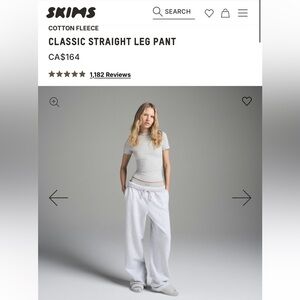 GREAT CONDITION SKIMS Cotton Fleece Straight Leg Sweatpants
